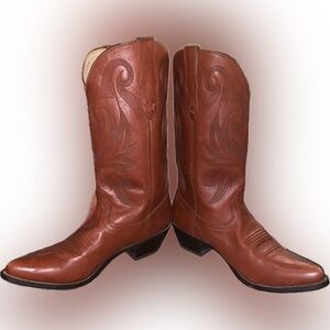Durango Cinnamon Brown Leather Pull On Pointed Western Cowgirl Boots RD6142 10M